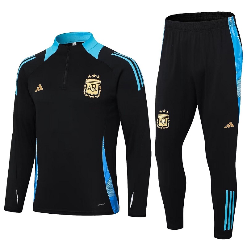 AAA Quality Argentina 24/25 Tracksuit - Black/Blue
